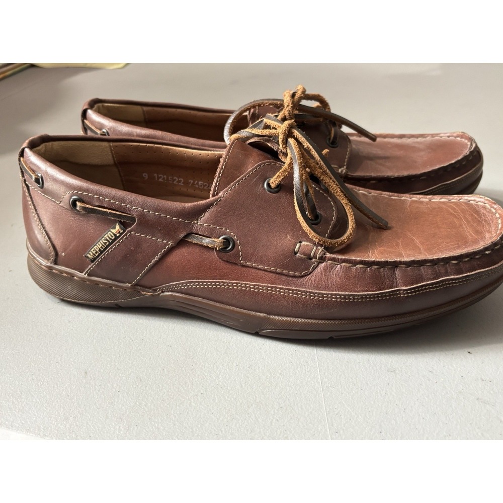 Mephisto Spinnaker Boat‎ Shoes Mens 11 Brown Leather Slip On Comfort Loafers